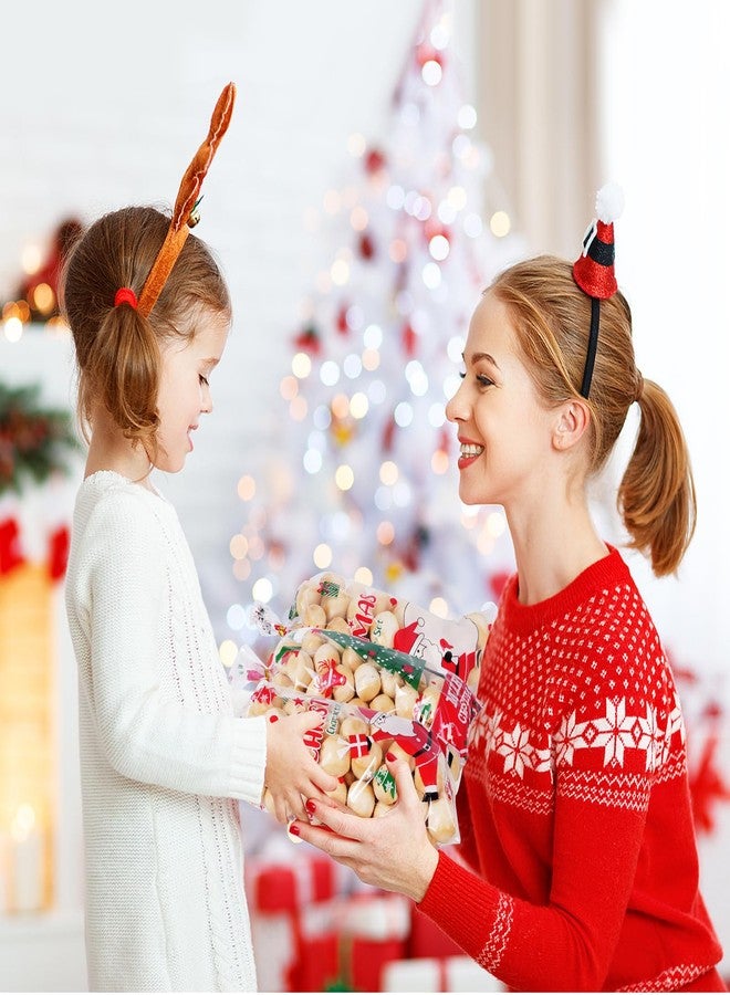 BBPOOL Christmas Treat Bags, 150pcs Cellophane Cookies Candy Goody Bags with Twist Ties for Christmas Party Supplies - Image 4